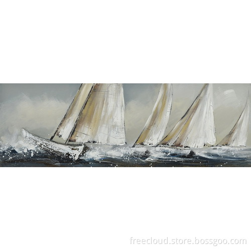 Sail Boats Wall Art Yacht Race Oil Painting